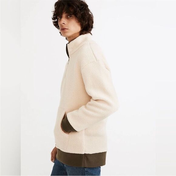 Madewell (Re)sourced Mens Size XXL Sherpa Half-Zip Sweatshirt - Picture 2 of 12